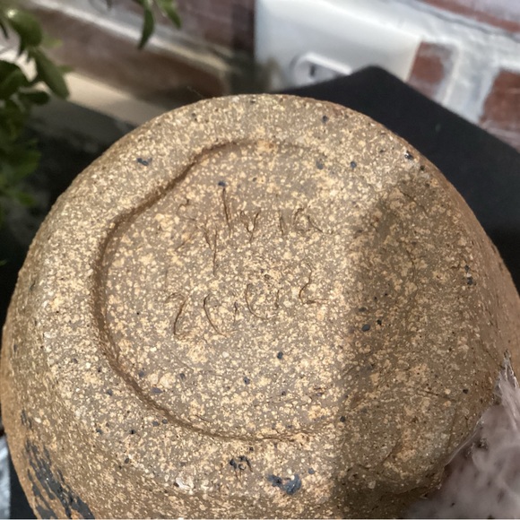 Vintage Stunning Hand Crafted High End Ceramic Pitcher - Fossil Leaf Designed - Picture 8 of 11